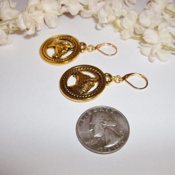 Gold Horse Earrings Jewelry Gift Set Woman Country Western Ranch Gift NWT C066 - Picture 5 of 9